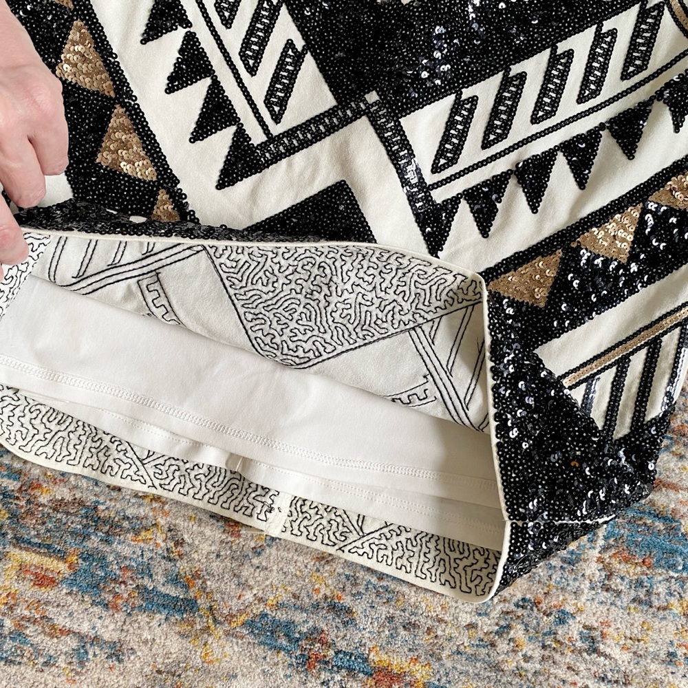 Express Geometric Sequined Bodycon Mini Dress - image 4